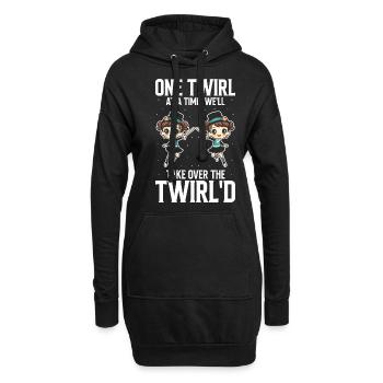 Stabdänzerin Design für Majorette - Hoodie-Kleid - Schwarz - Vorne