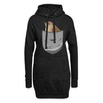 Troglodyte oiseau - Sweat-shirt à capuche long Femme - noir - Devant