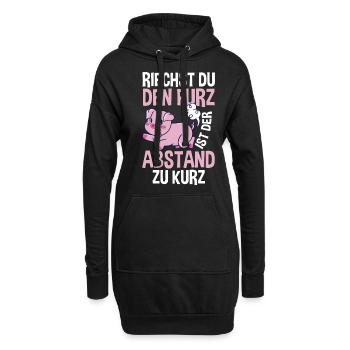 Riechst Du Den Furz Ist Der Abstand Zu Kurz - Hoodie-Kleid - Schwarz - Vorne