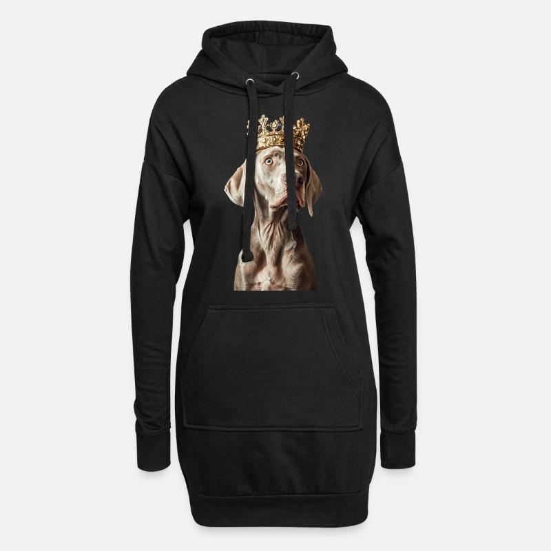 Weimaraner - Hoodie-Kleid - Schwarz