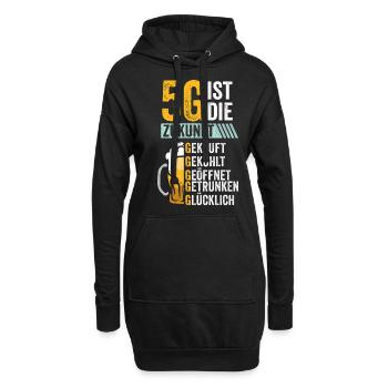 5G ist die Zukunft Biertrinker Bierliebhaber - Hoodie-Kleid - Schwarz - Vorne