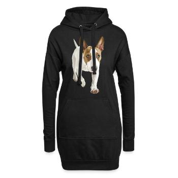 Bullterrier - Hoodie-Kleid - Schwarz - Vorne