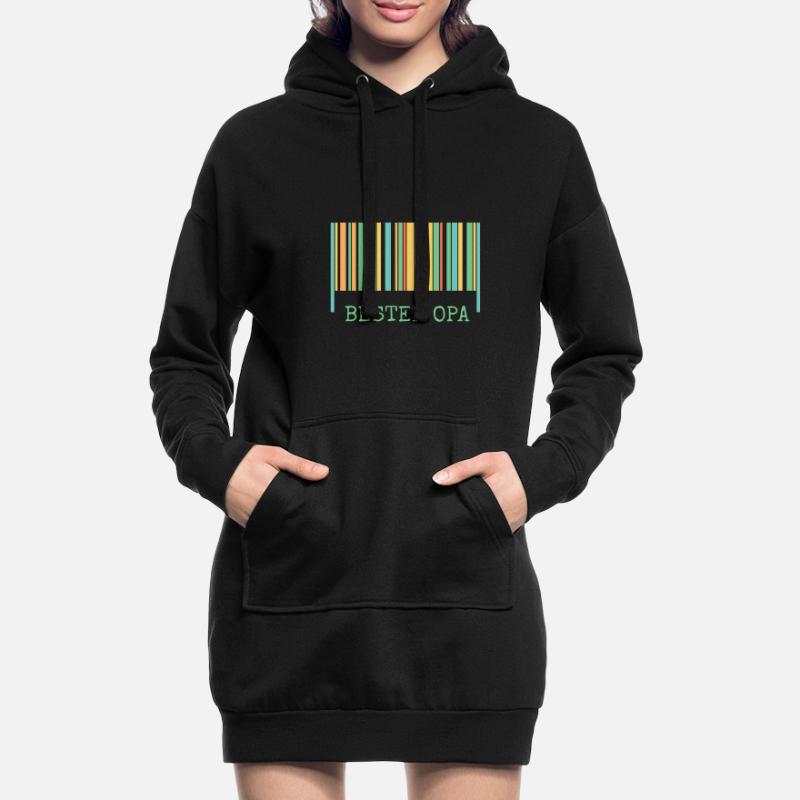 Strichcode Bester Opa Hoodie-Kleid