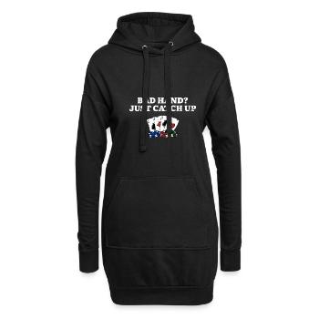Bad Hand Just Catch Up Poker Card Games Poker - Hoodie-Kleid - Schwarz - Vorne