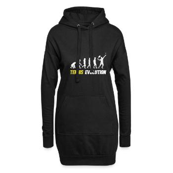 Tennisspieler Tennistrainer Geschenk Tennisspielen - Hoodie-Kleid - Schwarz - Vorne