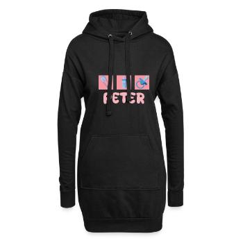 Cadeau pour Peter - Sweat-shirt à capuche long Femme - noir - Devant