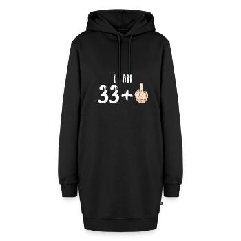 I Am 33 + 1 - 34th Birthday - Hoodie-Kleid - Schwarz - Vorne