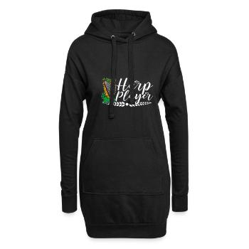 Harpiste, Harpe celtique, Irlandais, Irlande, Musicien - Sweat-shirt à capuche long Femme - noir - Devant