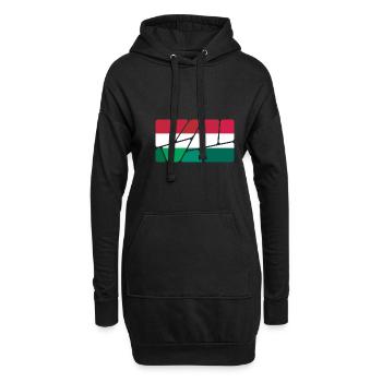 Geschenk für Ungarn - Hoodie-Kleid - Schwarz - Vorne