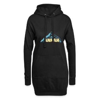 Geschenk für Annah - Hoodie-Kleid - Schwarz - Vorne