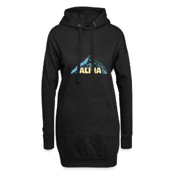 Nom de femme Alina - Sweat-shirt à capuche long Femme - noir - Devant