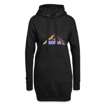 Sofia als Geschenkidee - Hoodie-Kleid - Schwarz - Vorne