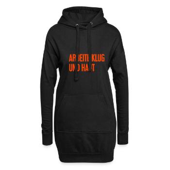 Arbeite Klug Und Hart – Erfolgs-Motto für Macher - Hoodie-Kleid - Schwarz - Vorne