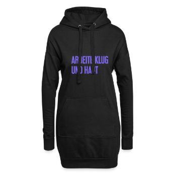 Arbeite Klug Und Hart – Erfolgs-Motto für Macher - Hoodie-Kleid - Schwarz - Vorne
