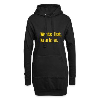 Wer das liest, kann lesen. - Hoodie-Kleid - Schwarz - Vorne