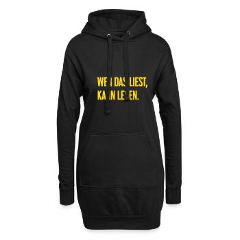 If you read this, you can read. - Hoodie Dress - black - Front