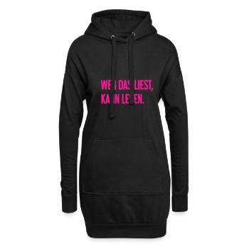 If you read this, you can read. - Hoodie Dress - black - Front