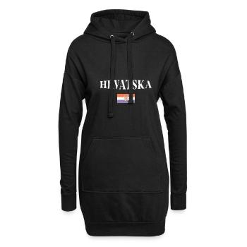 Kroatien Balkan Urlaub Landesfarben Fahne - Hoodie-Kleid - Schwarz - Vorne