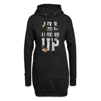Astronomie Galaxie Hobby - Hoodie-Kleid - Schwarz - Vorne