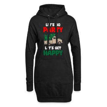 Lets Go Party Soyons Joyeux Noël - Sweat-shirt à capuche long Femme - noir - Devant
