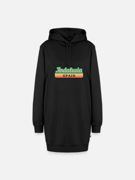 Sevilla Granada Andalusien Spanien Flagge - Hoodie-Kleid - Schwarz