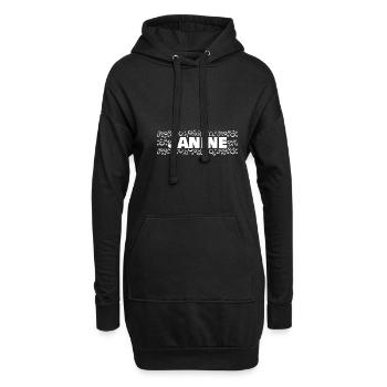 Janine comme prénom - Sweat-shirt à capuche long Femme - noir - Devant