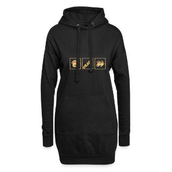 Geburt Dejan - Hoodie-Kleid - Schwarz - Vorne