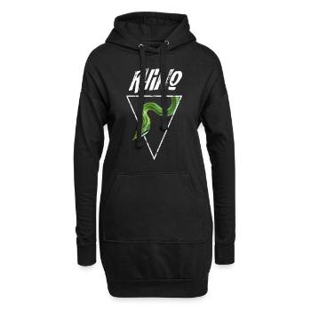 Rhino Rat Snake Reptilienhalter - Hoodie-Kleid - Schwarz - Vorne