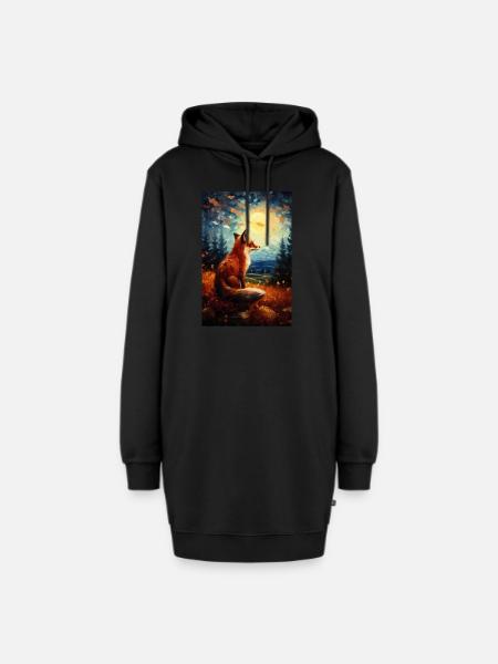 Fuchs - Hoodie-Kleid - Schwarz