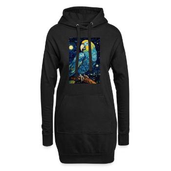 Perroquet - Sweat-shirt à capuche long Femme - noir - Devant