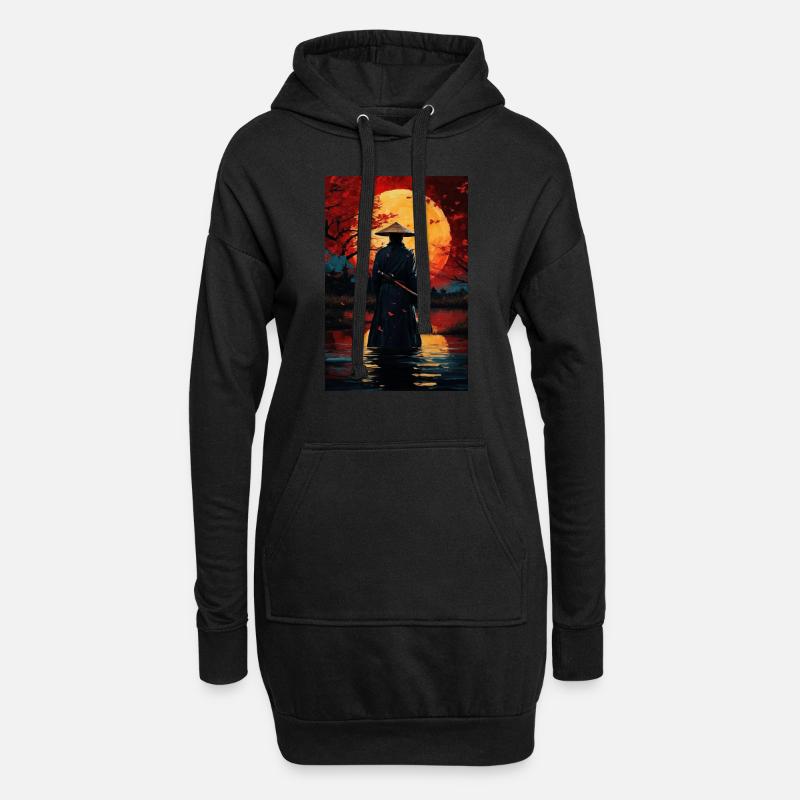 Samurai - Hoodie-Kleid - Schwarz