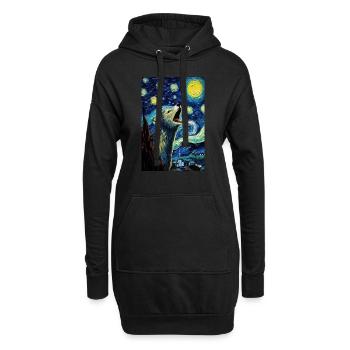 Wolf - Hoodie-Kleid - Schwarz - Vorne