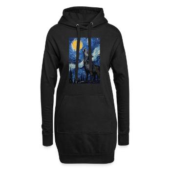 Wolf - Hoodie-Kleid - Schwarz - Vorne