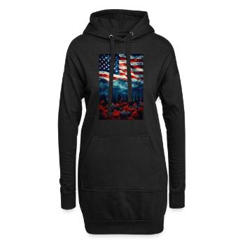 États-Unis - Sweat-shirt à capuche long Femme - noir - Devant
