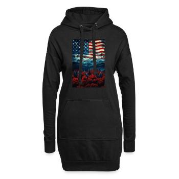 États-Unis - Sweat-shirt à capuche long Femme - noir - Devant