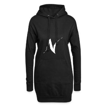 Buchstabe N in Weiß Modern Neu - Hoodie-Kleid - Schwarz - Vorne