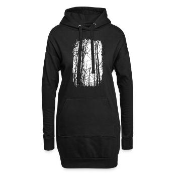 Wald - schwarz/weiss - Natur - Nachhaltige Kunst - Hoodie-Kleid - Schwarz - Vorne
