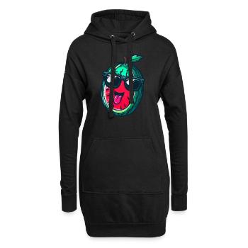 Wassermelone mit Sonnenbrille - Cooles Kawaii Desi - Hoodie-Kleid - Schwarz - Vorne