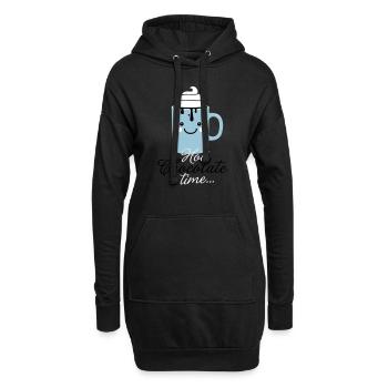 i love heiße schokolade sprüche für weihnachten - Hoodie-Kleid - Schwarz - Vorne