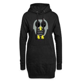 Süße Eule - Hoodie-Kleid - Schwarz - Vorne