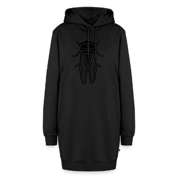 Zikade - Insekt - Hoodie-Kleid - Schwarz - Vorne - AI Model Female 172 light (172cm)