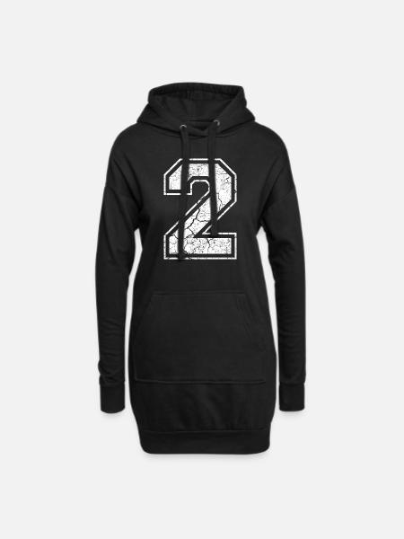 2 two zwei white weiss (de) - Hoodie-Kleid - Schwarz
