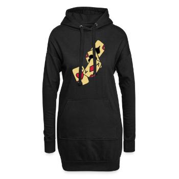 Poker Cards Game Ace Heart Spade Cross Caro Tattoo - Hoodie-Kleid - Schwarz - Vorne