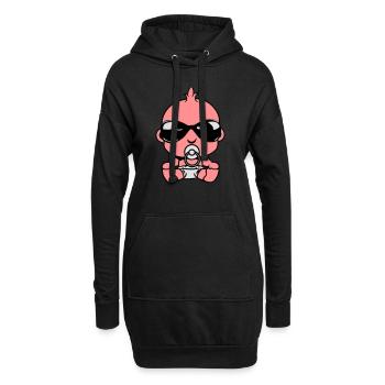 Bébé mignon suce sonnenbrillel - Sweat-shirt à capuche long Femme - noir - Devant