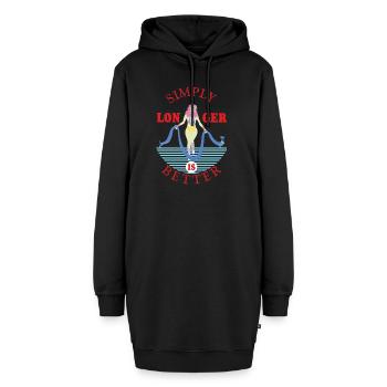 Simplement plus longtemps, c’est mieux. - Sweat-shirt à capuche long Femme - noir - Devant