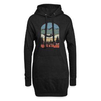 Relax & Enjoy - Hoodie-Kleid - Schwarz - Vorne
