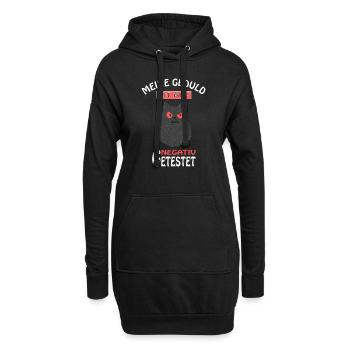 Meine Geduld ist auf negativ getestet Katze Spruch - Hoodie-Kleid - Schwarz - Vorne