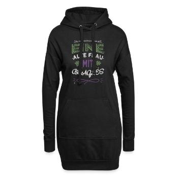 lustiger spruch woman bullterrier humor female oma - Hoodie-Kleid - Schwarz - Vorne