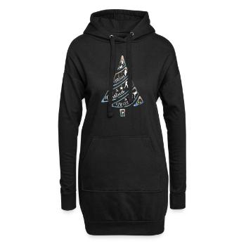 Weihnachtsbaum Kampfsport Boxen Karate Judo - Hoodie-Kleid - Schwarz - Vorne