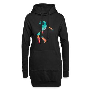 Tänzerin PopArt - Hoodie-Kleid - Schwarz - Vorne